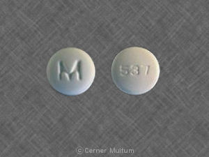 Pill M 537 Blue Round is Naproxen Sodium