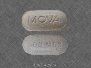 Pill MOVA 500 M50 Pink Oval is Naproxen