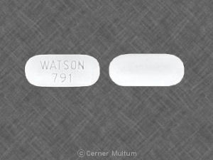 Pill WATSON 791 White Elliptical/Oval is Naproxen