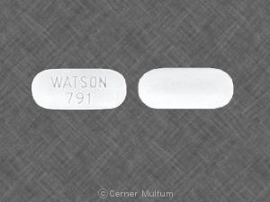 Pill WATSON 791 White Oval is Naproxen