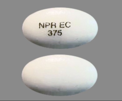Pill NPR EC 375 White Elliptical/Oval is EC-Naprosyn