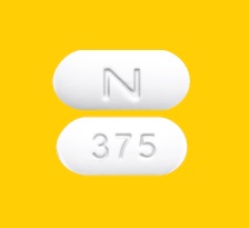 Pill N 375 White Capsule/Oblong is Naproxen Sodium Controlled Release