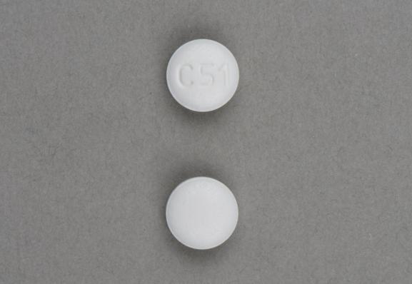 Pill C51  White Round is Nebivolol Hydrochloride