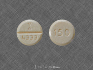 Pill 150 Logo 4333 Orange Round is Nefazodone Hydrochloride