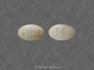 Pill Logo 4343 50 Orange Oval is Nefazodone Hydrochloride