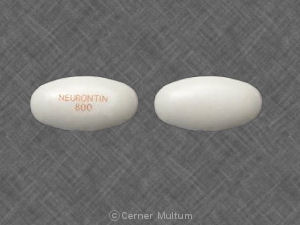 Pill NEURONTIN 800 White Elliptical/Oval is Neurontin