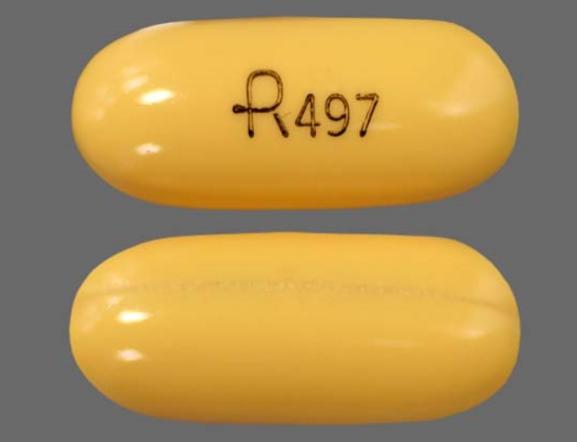 Pill R497 Yellow Capsule-shape is Nifedipine