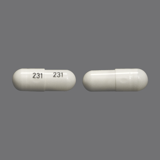 Pill 231 231 White Capsule/Oblong is Nitrofurantoin (Macrocrystals)