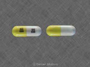 Pill GG 535 GG 535 White & Yellow Capsule-shape is Nitrofurantoin (Macrocrystals)