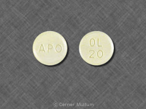 Pill APO OL 20 Yellow Round is Olanzapine (Orally Disintegrating)