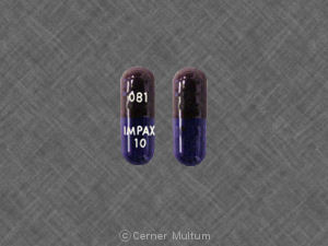 Pill 081 IMPAX10 Brown Capsule-shape is Omeprazole Delayed Release