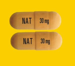Pill NAT 30 mg Yellow Capsule-shape is Oseltamivir Phosphate