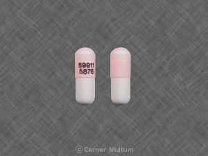 Pill 59911 5876 Pink Capsule/Oblong is Oxazepam