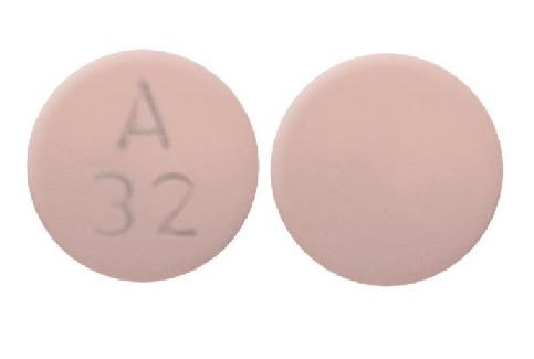 Pill A32 Pink Round is Oxybutynin Chloride Extended-Release