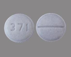 Pill 371 Gray Round is Oxycodone Hydrochloride