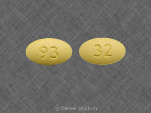 Pill 93 32 Yellow Oval is Oxycodone Hydrochloride Extended Release