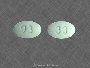 Pill 33 93 Green Oval is Oxycodone Hydrochloride Extended Release