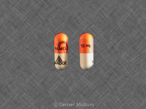 Pamelor 10 mg logo PAMELOR 10 mg logo SANDOZ