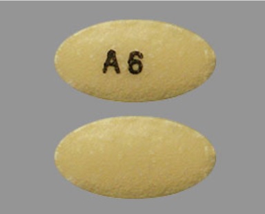 Pill A6 Yellow Oval is Pantoprazole Sodium Delayed-Release