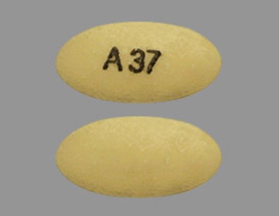 Pill A37 Yellow Oval is Pantoprazole Sodium Delayed-Release
