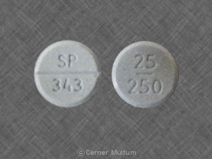 Pill 25/250 SP 343 Blue Round is Parcopa