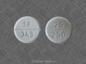 Pill 25/250 SP 343 is Parcopa 25 mg / 250 mg