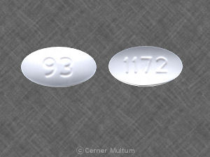 Pill 93 1172 White Elliptical/Oval is Penicillin V Potassium