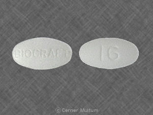 Pill BIOCRAFT 16 White Elliptical/Oval is Penicillin V Potassium