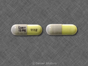 Pill barr 15 mg 1112 Gray & Yellow Capsule/Oblong is Phentermine Hydrochloride