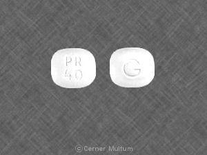 Pill G PR 40 White Four-sided is Pravastatin Sodium