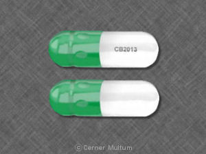 Pill CB2013 Green & White Capsule/Oblong is Preflin