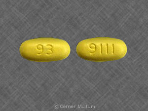 Pill 93 9111 Yellow Oval is Prenatal Plus