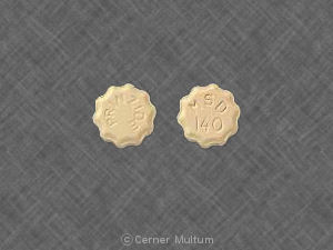 Pill MSD 140 PRINZIDE Yellow Round is Prinzide