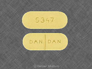 Pill 5347 DAN DAN Yellow Capsule/Oblong is Probenecid