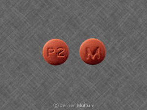 M P2 Pill Maroon Round 8mm - Pill Identifier