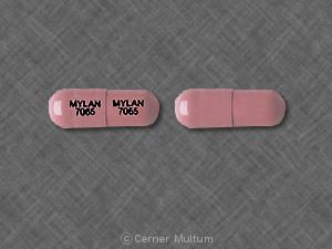 Pill MYLAN 7065 MYLAN 7065 Pink Capsule-shape is Propoxyphene Hydrochloride