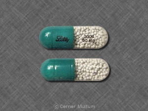 Pill 3004 90mg Lilly Green Capsule/Oblong is Prozac weekly