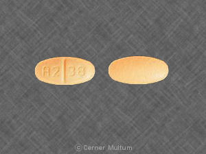 Pill A2 38 Orange Elliptical/Oval is Quinaretic