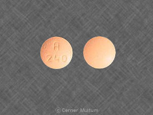 Pill A 240 Orange Round is Quinaretic