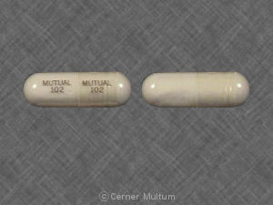 Pill MUTUAL 102 MUTUAL 102 White Capsule/Oblong is Quinine Sulfate