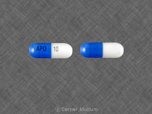 Pill APO 10 Blue & White Capsule-shape is Ramipril