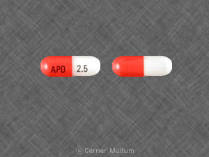 Pill APO 2.5 Orange & White Capsule/Oblong is Ramipril