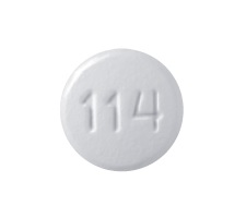 Pill M 114 White Round is Risedronate Sodium