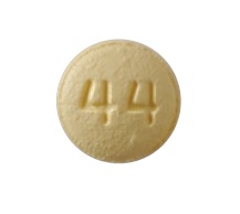 Pill M 44 Beige Round is Risedronate Sodium