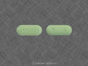 Pill JANSSEN R 4 Green Oval is Risperdal