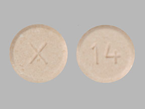 Pill X 14 Pink Round is Rizatriptan Benzoate