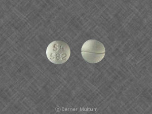 Pill 54 582 White Round is Roxicodone