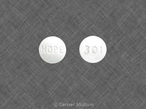 Pill 301 HOPE White Round is Scopace