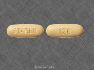 Pill STARLIX 120 Yellow Elliptical/Oval is Starlix