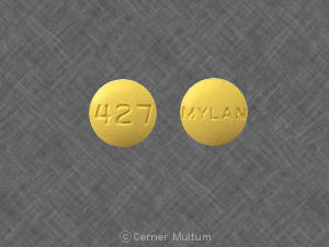 Pill 427 MYLAN Yellow Round is Sulindac